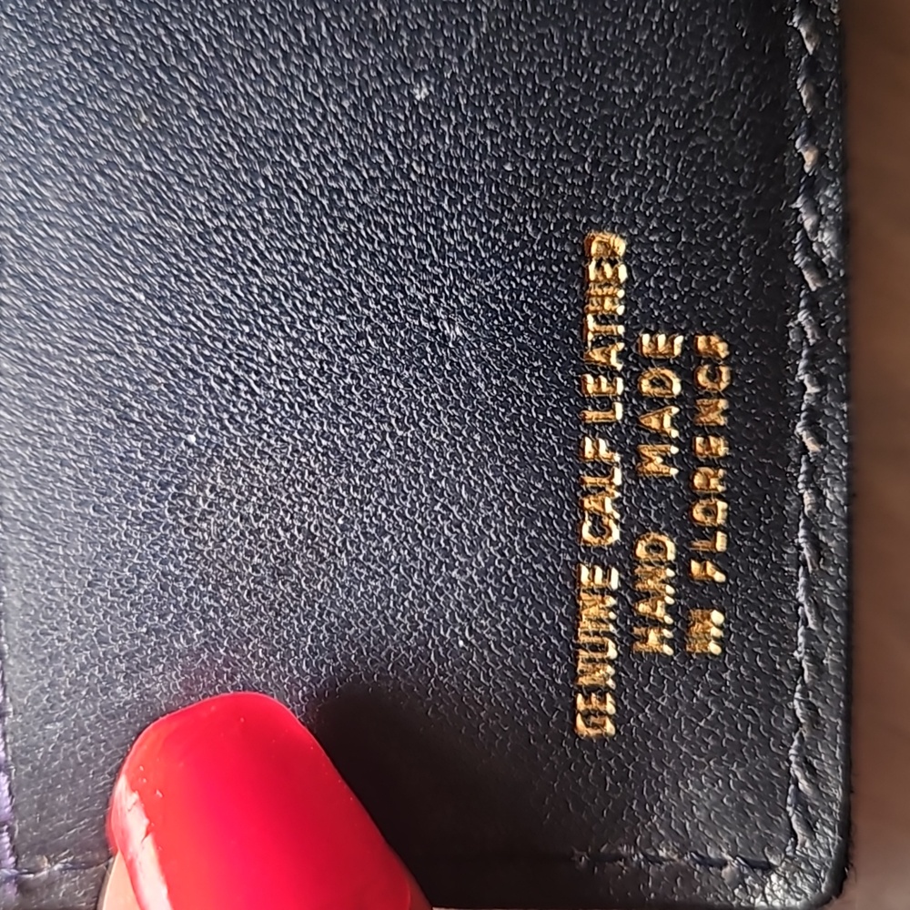 Handmade Italian Calf Leather Wallet | Black & Gold | Florence Italy - Picture 7 of 9